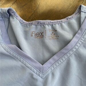 Cherokee iFlex Sky Blue V-Neck Scrub Top